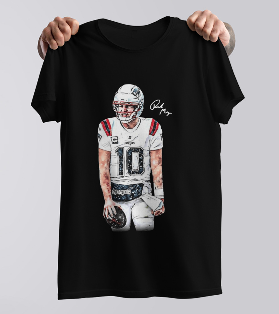 Drake Maye New England Patriots Jersey Ice Cold Iceman Autograph T-Shirt