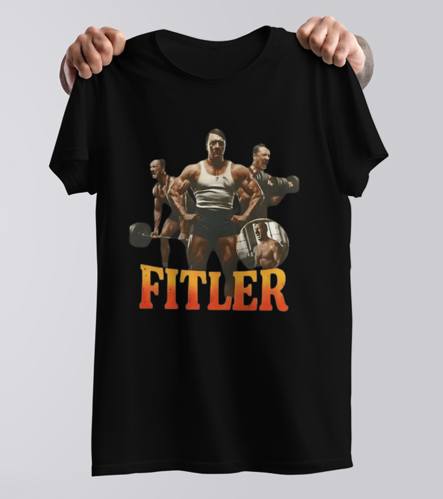 Fitler Hitler Bodybuilding Caricature T-Shirt