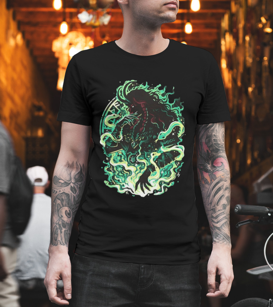 Loki Norse God Of Mischief Mythology With Serpents And Runes T-Shirt