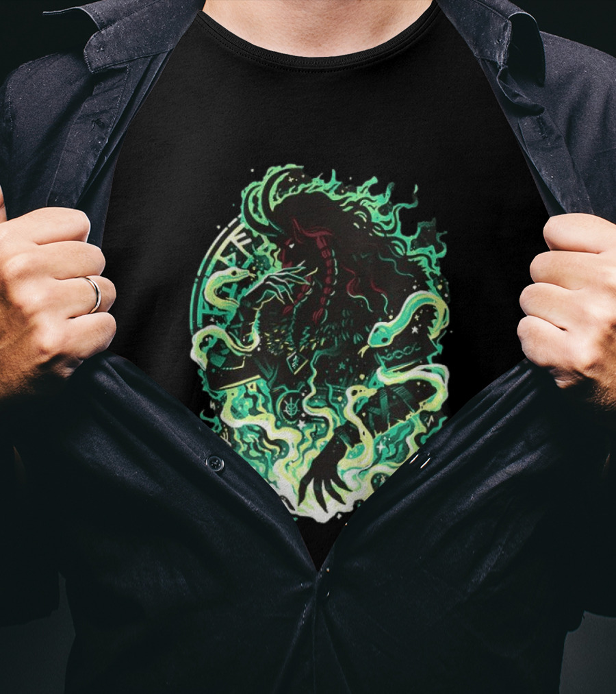 Loki Norse God Of Mischief Mythology With Serpents And Runes T-Shirt