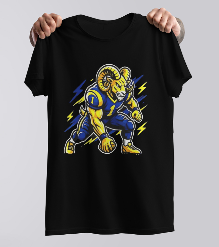 Los Angeles Rams Game Day Vibes Football Cartoon T-Shirt