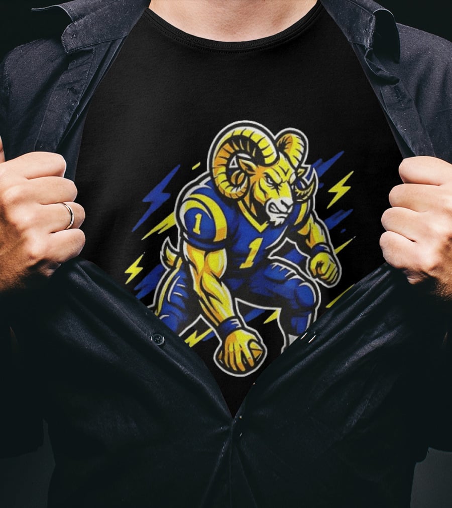 Los Angeles Rams Game Day Vibes Football Cartoon T-Shirt