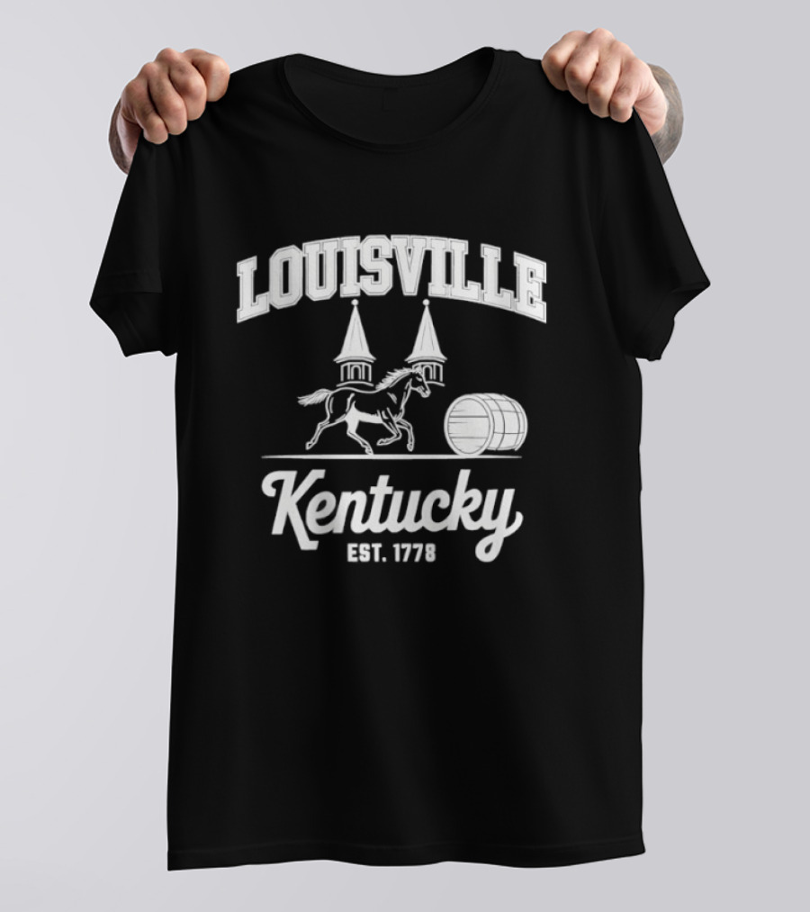 Louisville Kentucky Est 1778 Traditions Horse Racing Barrel T-Shirt