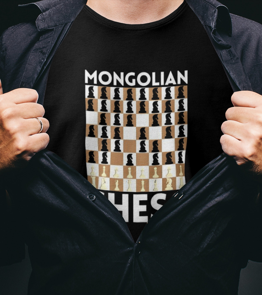 Mongolian Chess Knights No Mercy Mongol Empire Strategy T-Shirt