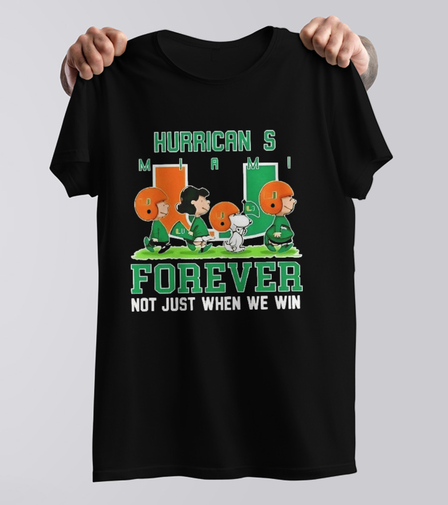 Peanuts Miami Hurricanes NCAA Football Forever Loyalty Charlie Brown Snoopy Lucy T-Shirt