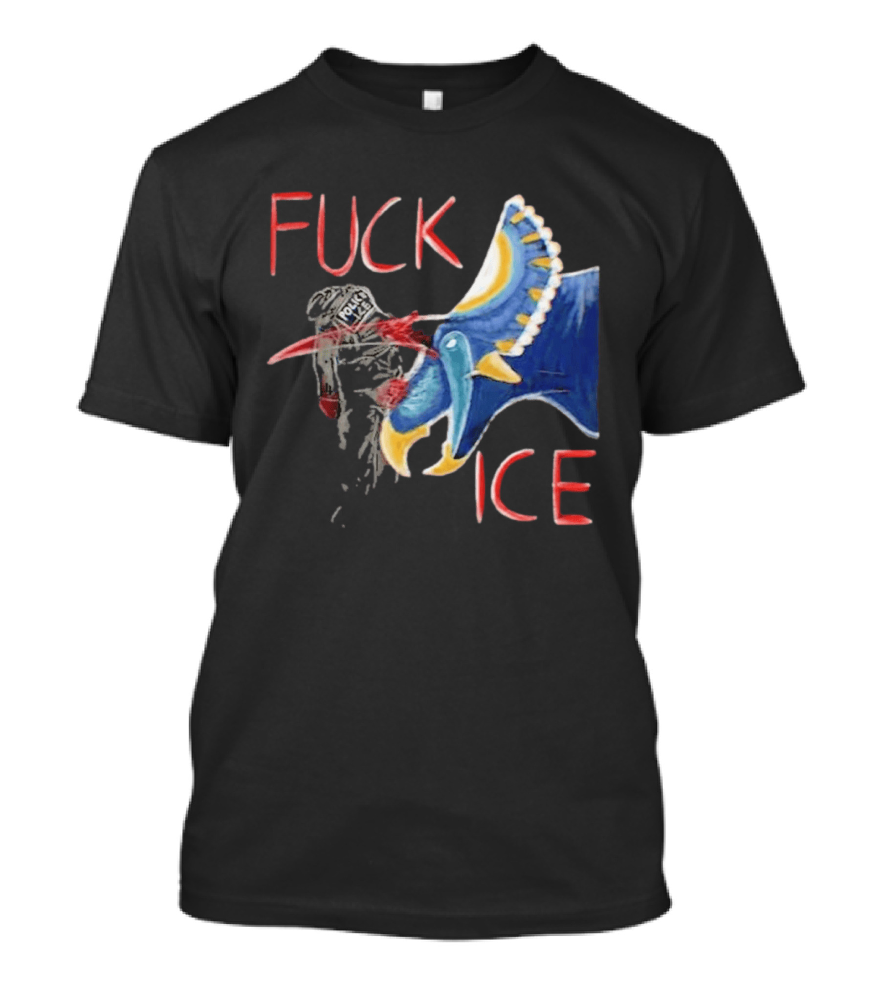 Torosaurus Fuck ICE Police Dinosaur T-Shirt