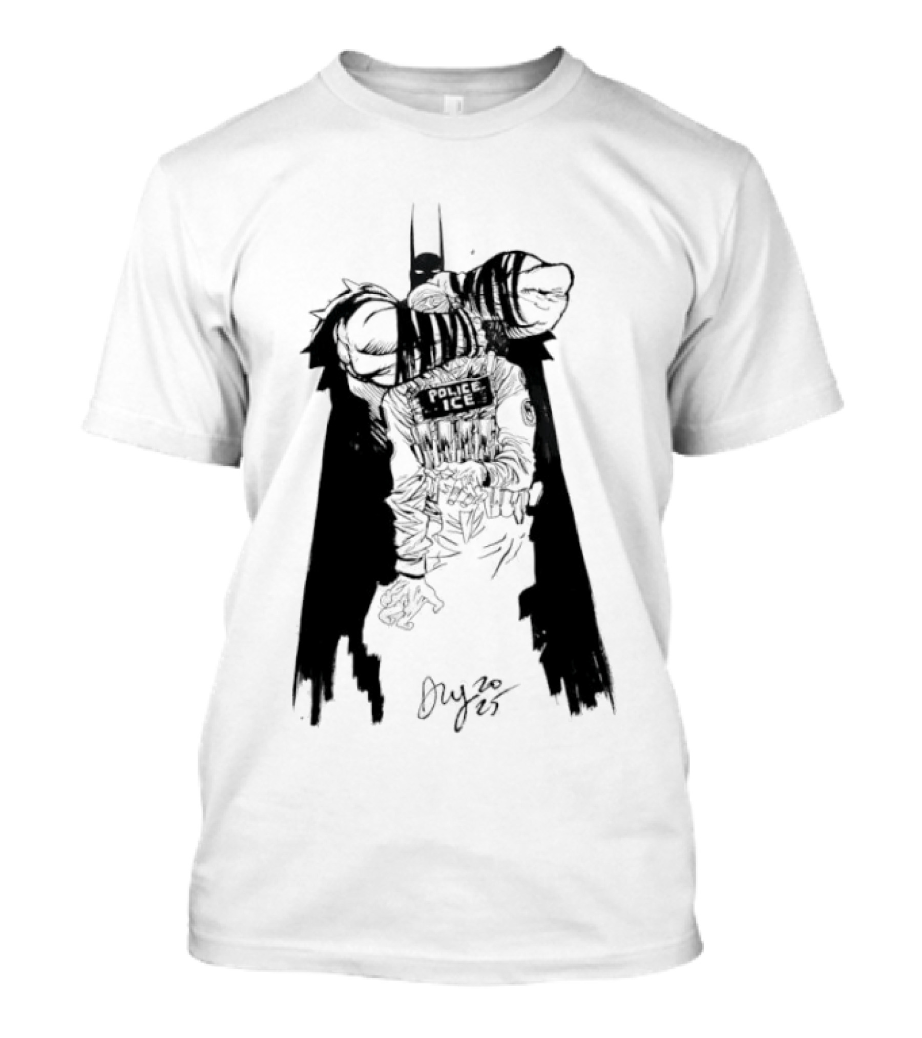 Absolute Batman Police ICE Joker Batman Sketch T-Shirt
