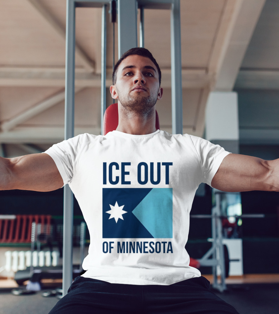 ICE Out Of Minnesota Star Flag T-Shirt