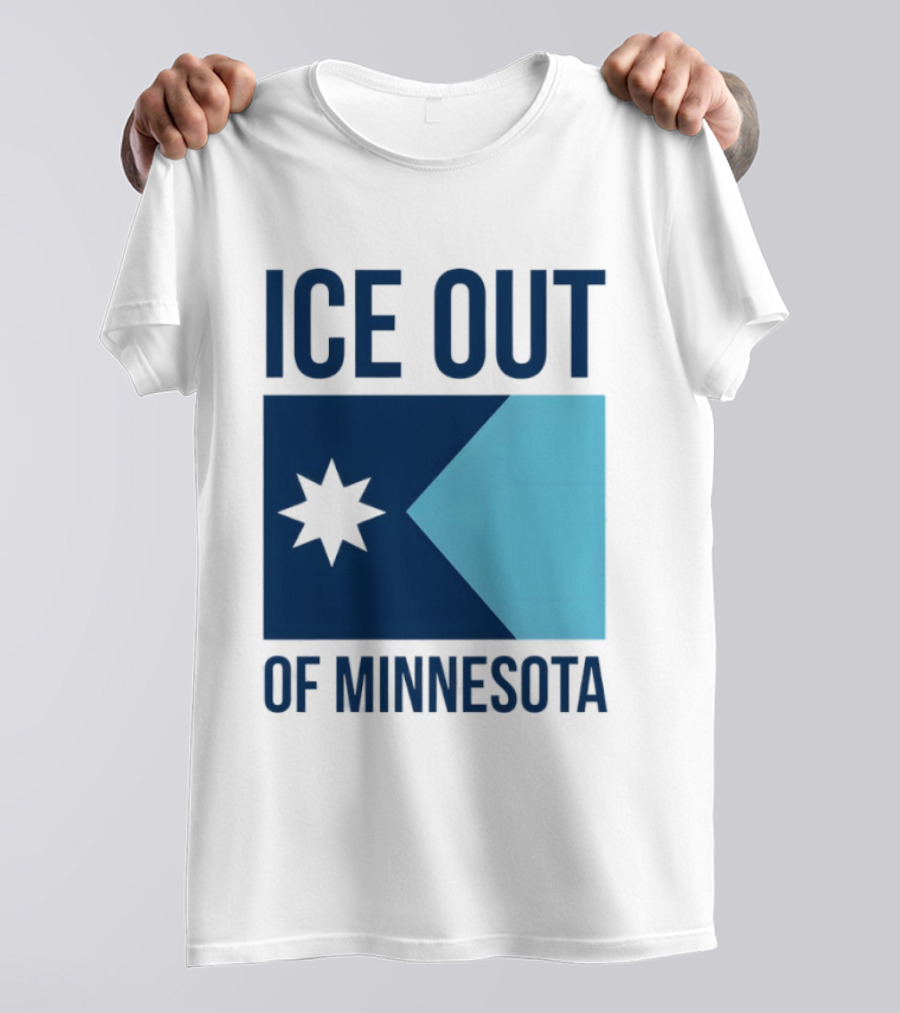 ICE Out Of Minnesota Star Flag T-Shirt