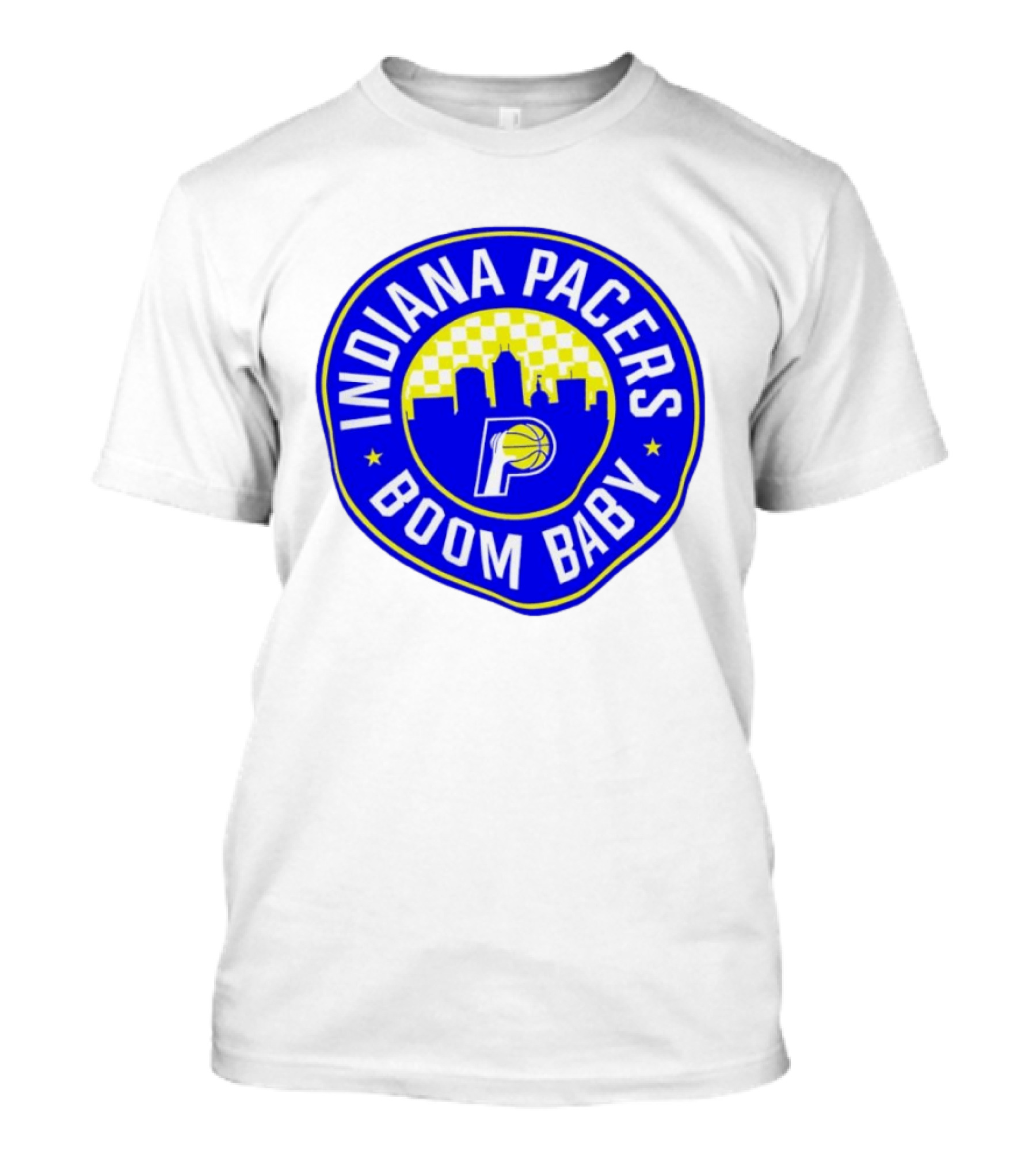 Indiana Pacers Boom Baby Skyline Basketball Team Circle T-Shirt