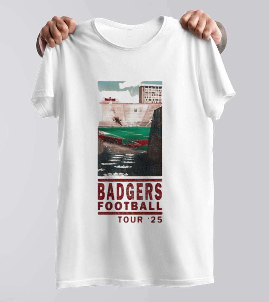 Badgers Football Tour 2025 Stadium Scene T-Shirt