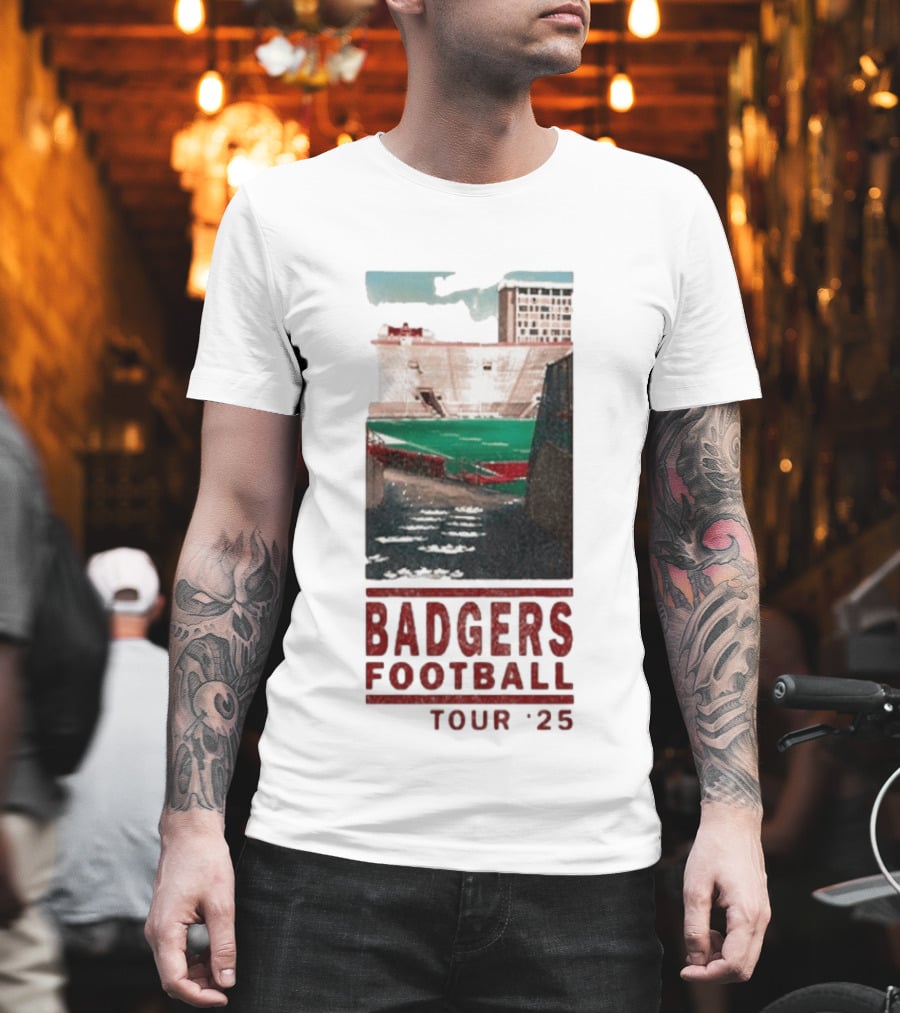 Badgers Football Tour 2025 Stadium Scene T-Shirt