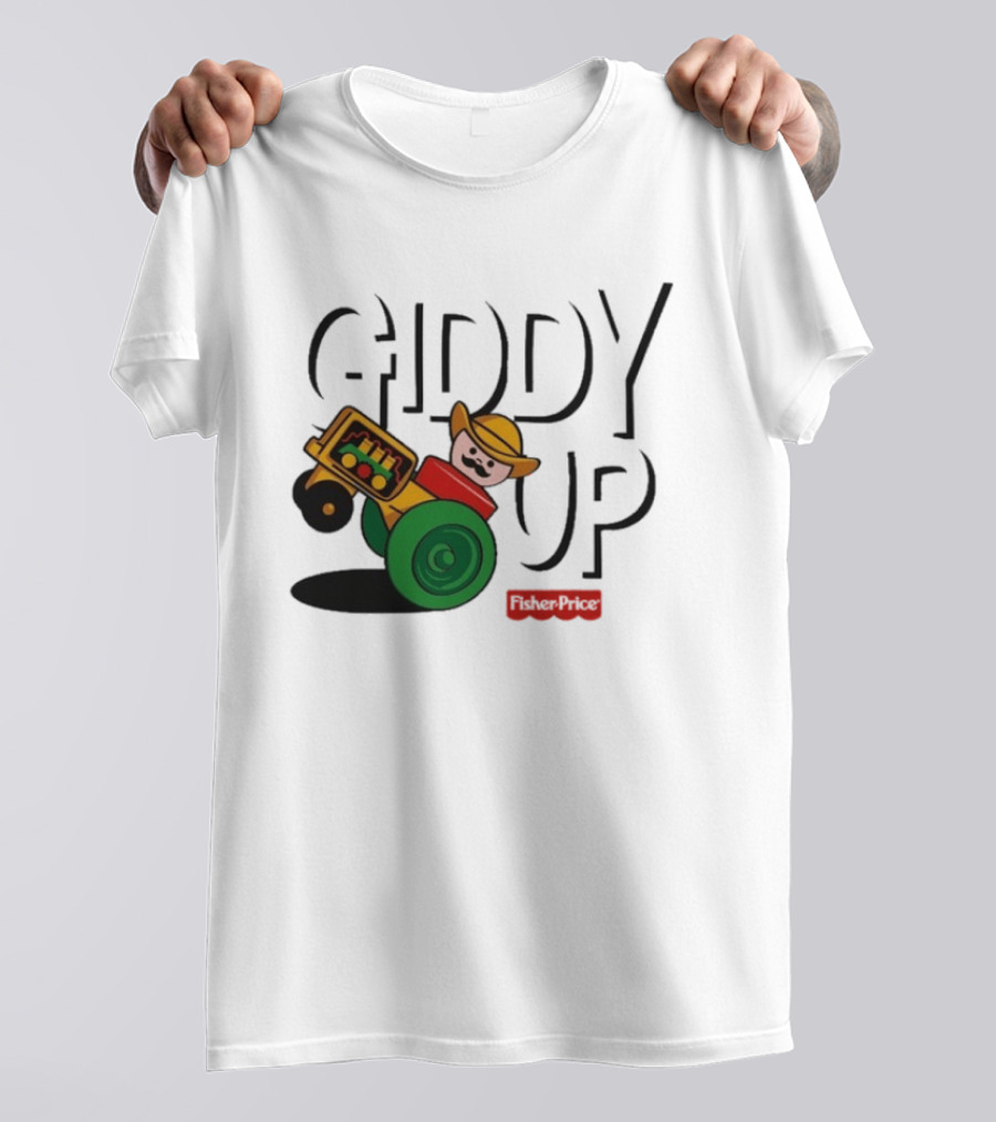 Giddy Up Fisher Price Cowboy On Tractor T-Shirt