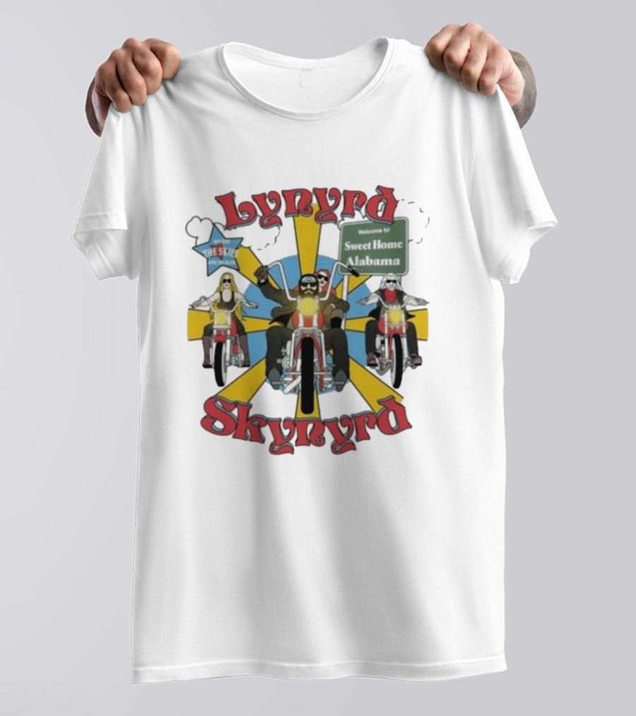 Lynyrd Skynyrd Road Trippin Welcome To Sweet Home Alabama Route 66 Biker Adventure T-Shirt