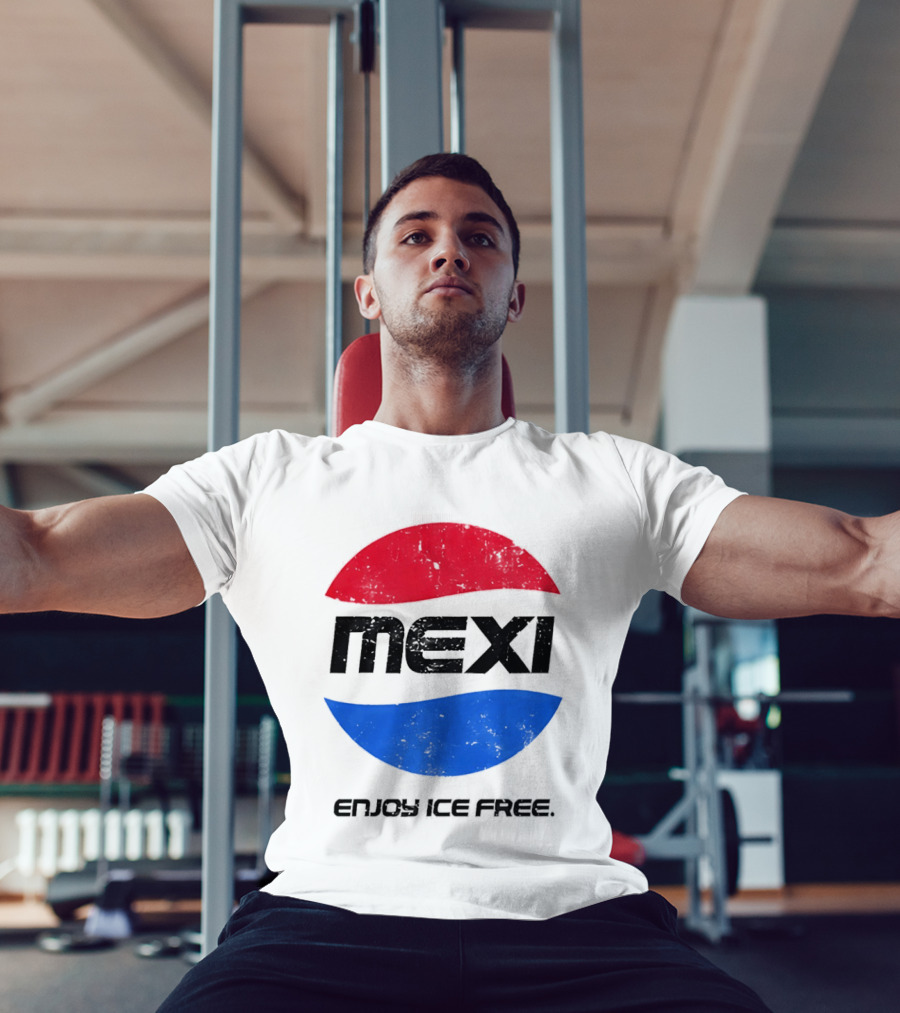 Mexi Enjoy Ice Free Red Blue Iconic Beverage Humor T-Shirt