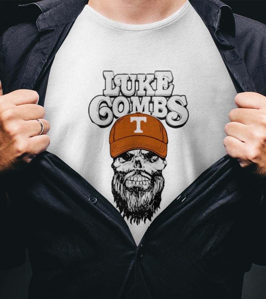 Luke Combs Tennessee Volunteers Skull Cap NCAA T-Shirt