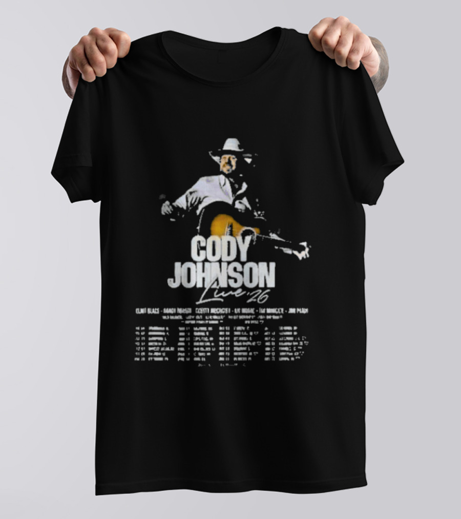 Cody Johnson 2026 Tour CMA Vocalist Dates February To September T-Shirt