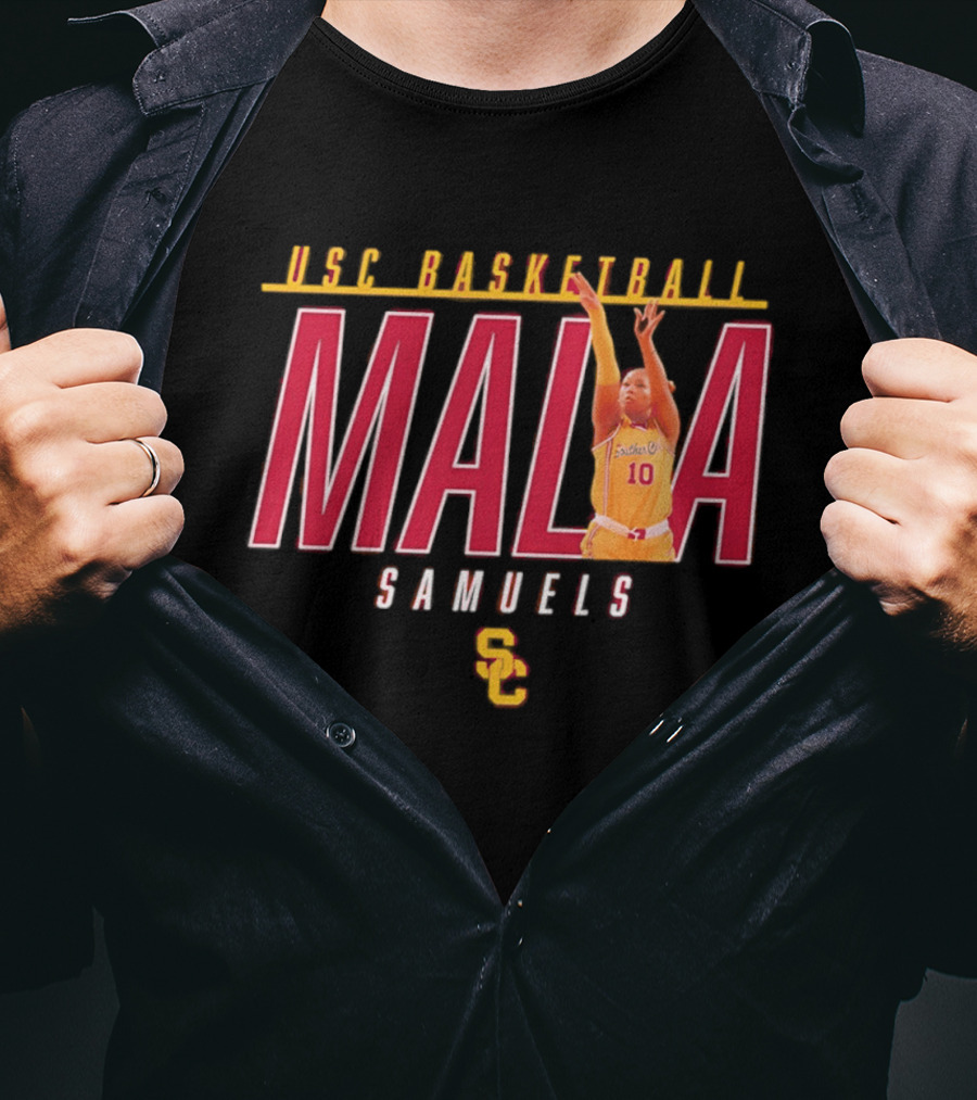 USC Basketball Malia Samuels 10 SC Trojans T-Shirt