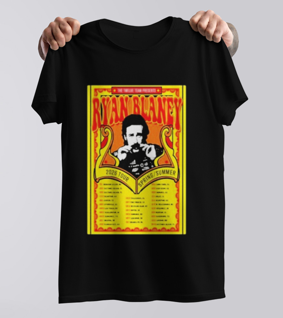The Triline Team Presents Ryan Blaney 2026 Tour Spring Summer Dates T-Shirt