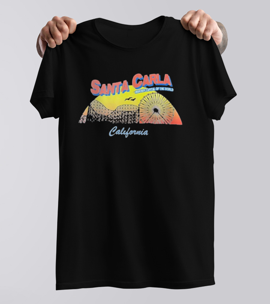Santa Carla Murder Capital Of The World California Retro Beach Sunset T-Shirt