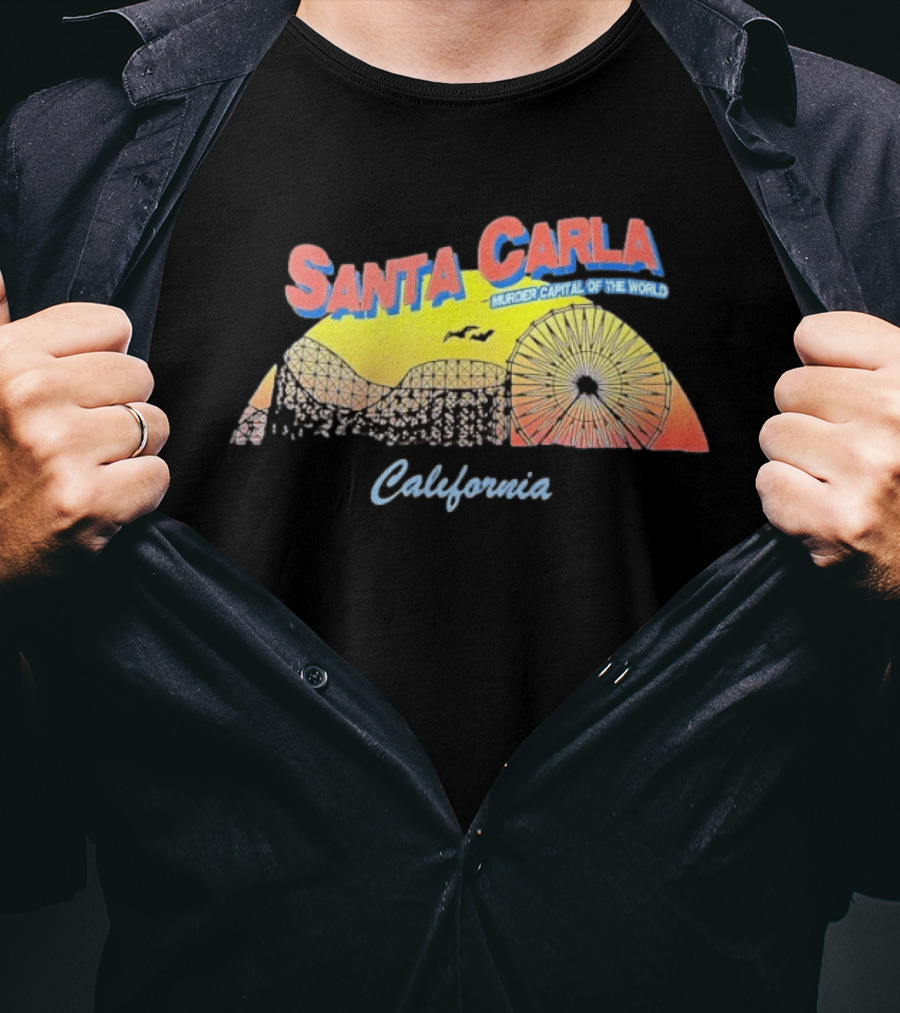 Santa Carla Murder Capital Of The World California Retro Beach Sunset T-Shirt