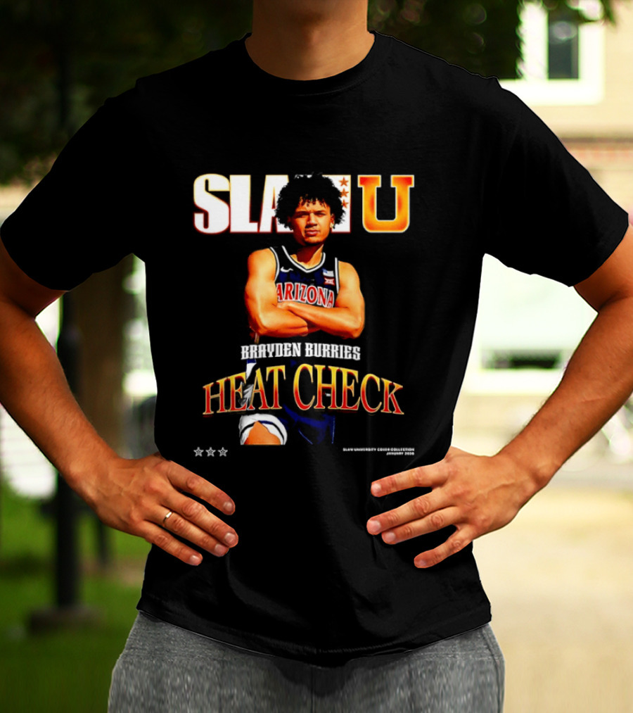 SlamU Brayden Burries Heat Check Arizona Basketball Star T-Shirt
