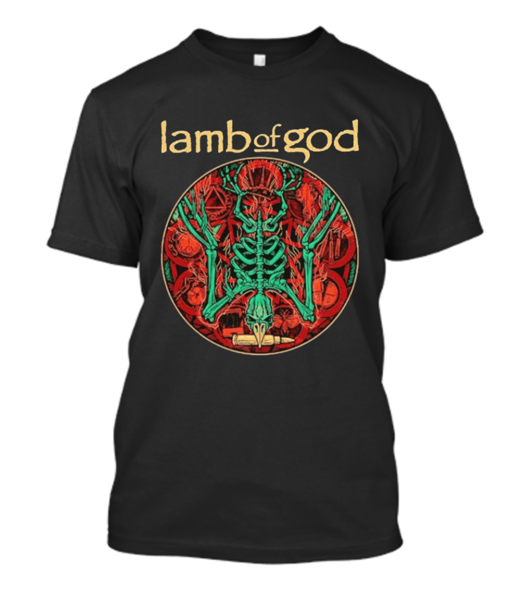 Lamb Of God Warbird Skeleton Art Red Circle T-Shirt