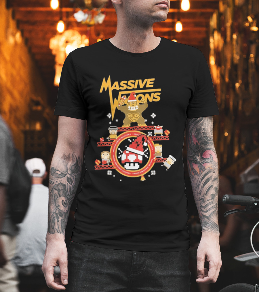 Massive Wagons 8bit Xmas Christmas Festive Donkey Kong T-Shirt