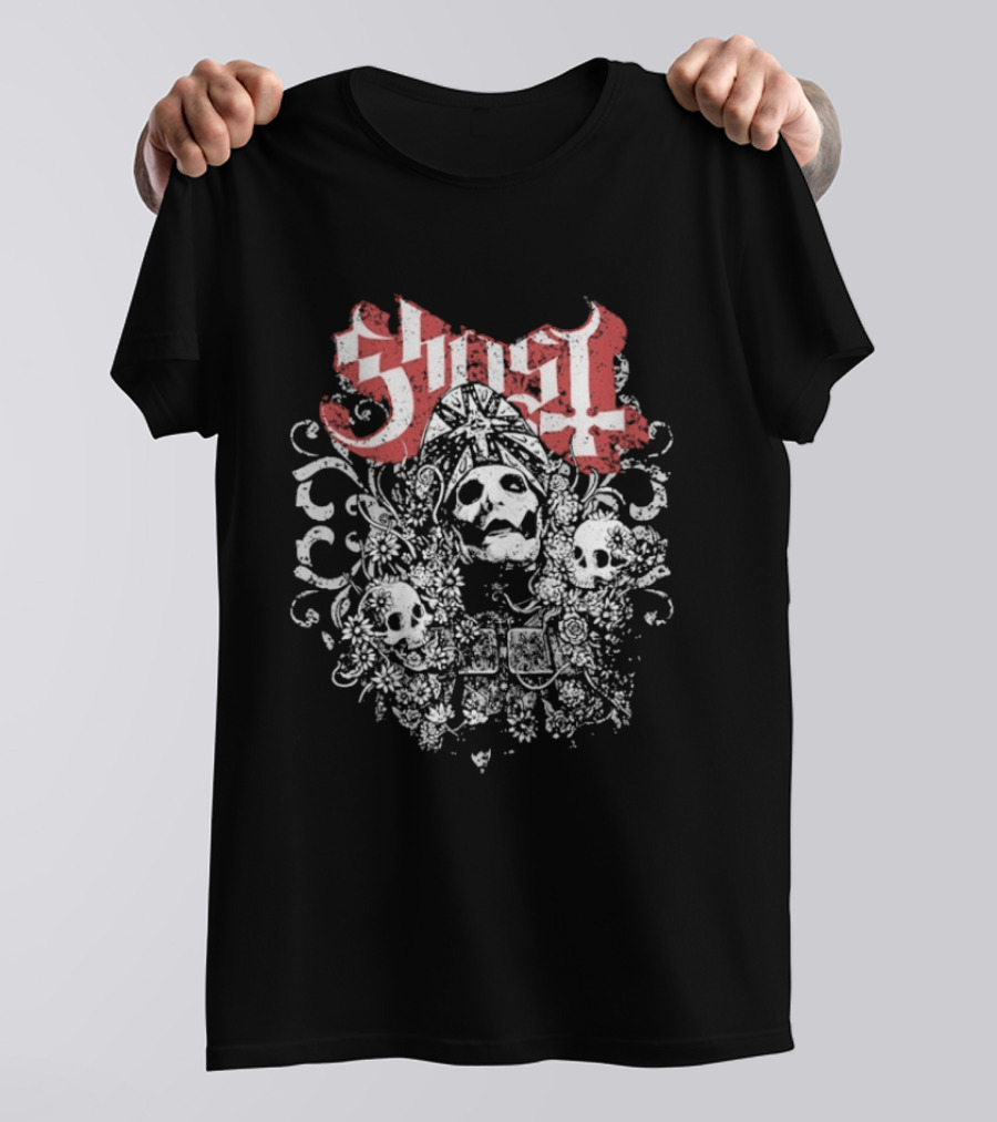 Ghost Papa Emeritus Skull Faces T-Shirt