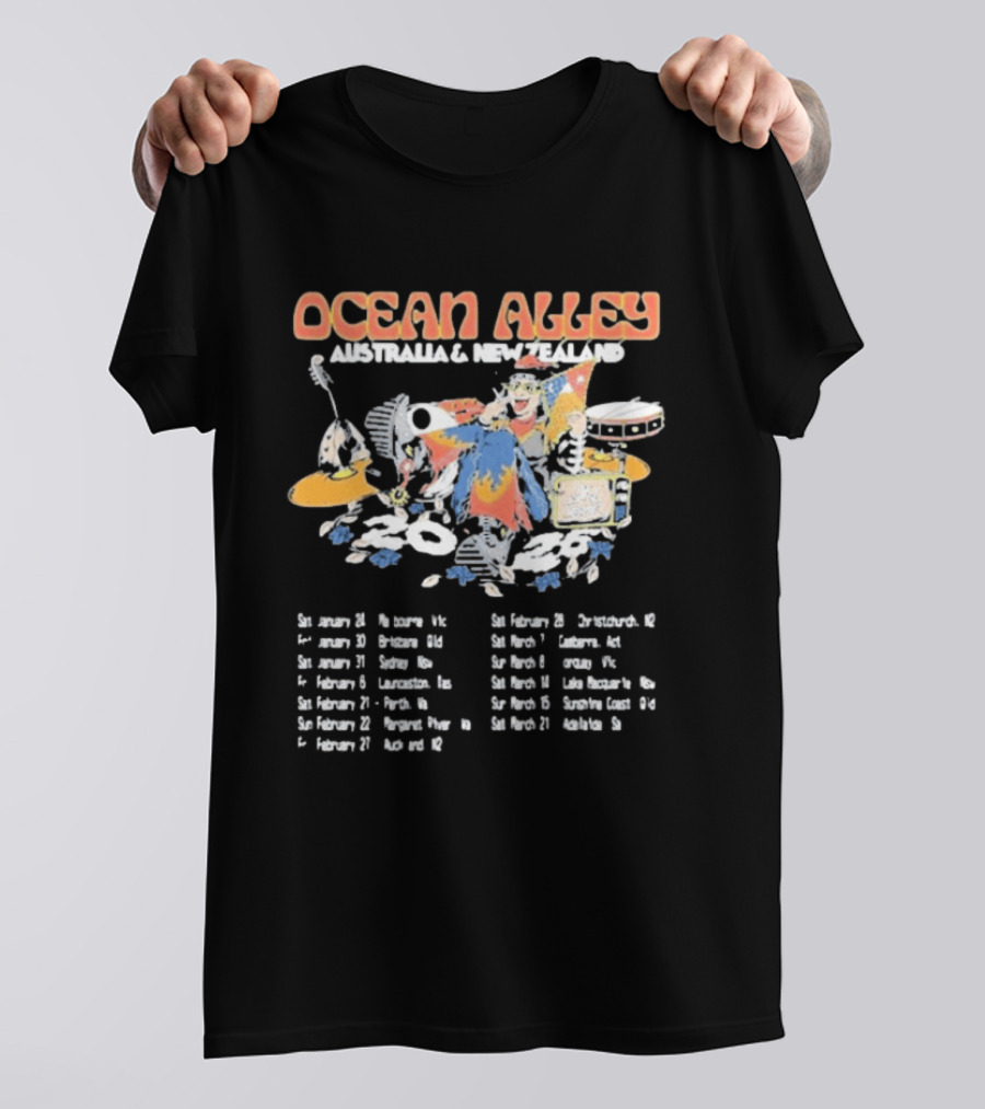 Ocean Alley Australia & New Zealand 2026 Tour Dates Music Band T-Shirt