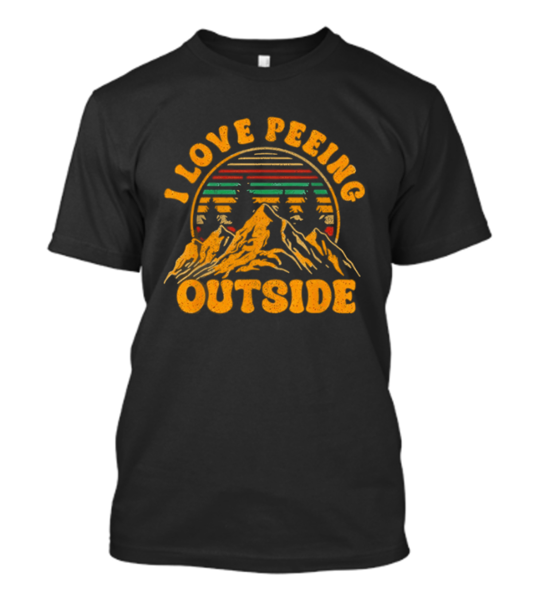 I Love Peeing Outside Retro Mountain Camping Adventure T-Shirt