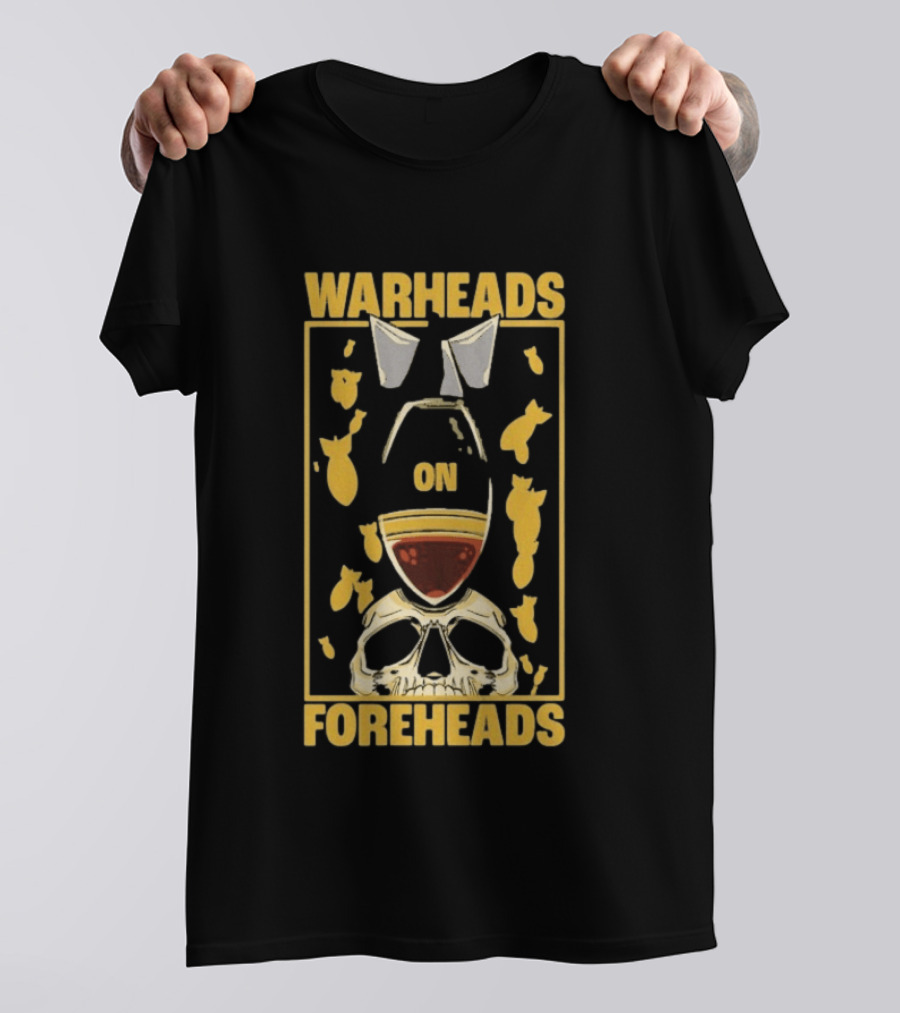Warheads On Foreheads Skull With Bombs And Paratrooper Wings T-Shirt