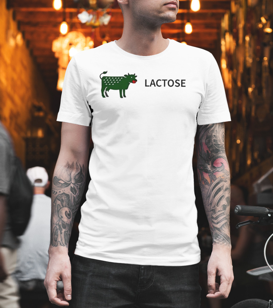 Lactose Cow 2026 Eating Red Apple T-Shirt