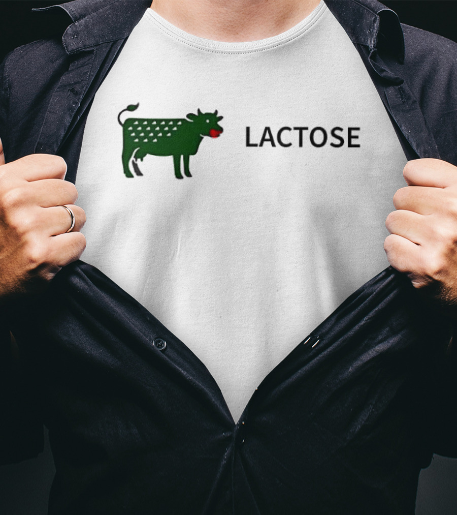 Lactose Cow 2026 Eating Red Apple T-Shirt