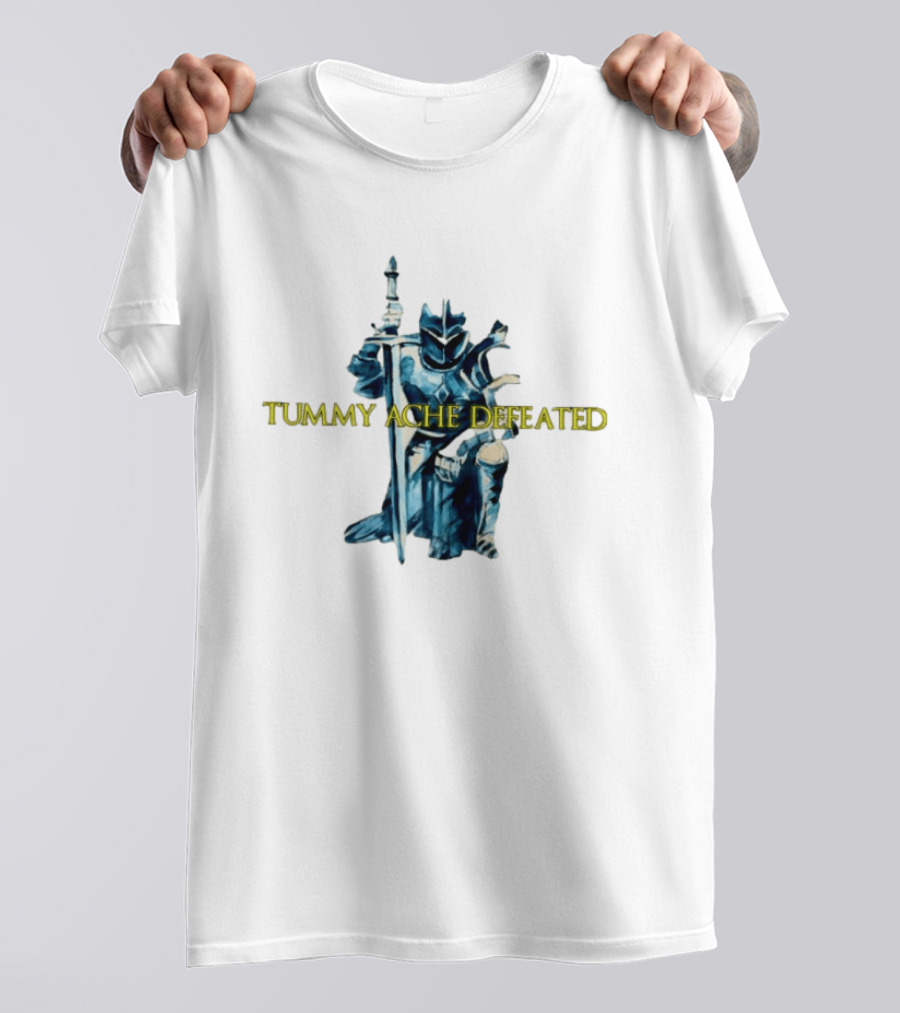 Tummy Ache Defeated Medieval Knight T-Shirt