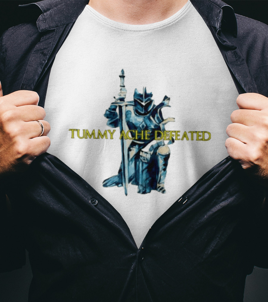 Tummy Ache Defeated Medieval Knight T-Shirt