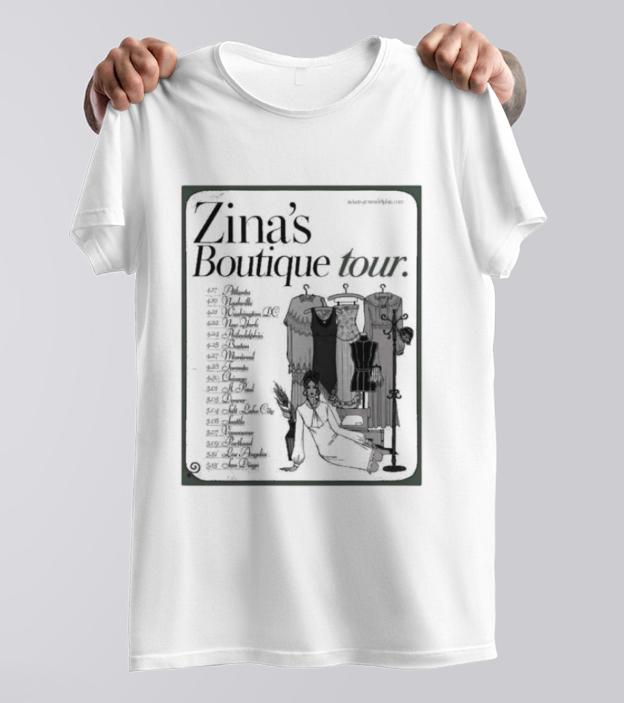 Zina's Boutique Tour Dates 2026 Fashion Collection T-Shirt