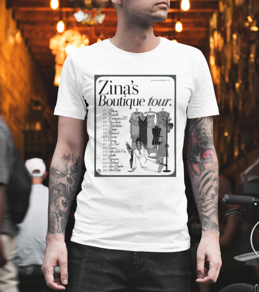 Zina's Boutique Tour Dates 2026 Fashion Collection T-Shirt