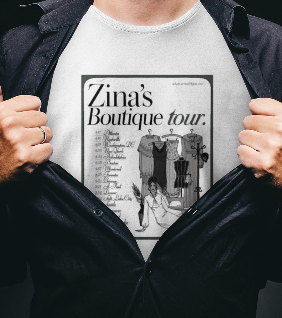 Zina's Boutique Tour Dates 2026 Fashion Collection T-Shirt
