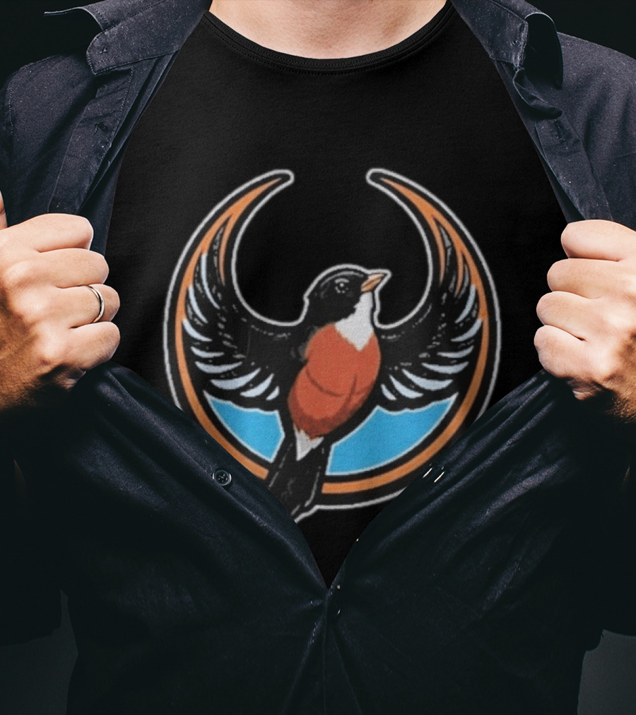 American Robin Rebel Resistance Michigan Wisconsin State Bird T-Shirt