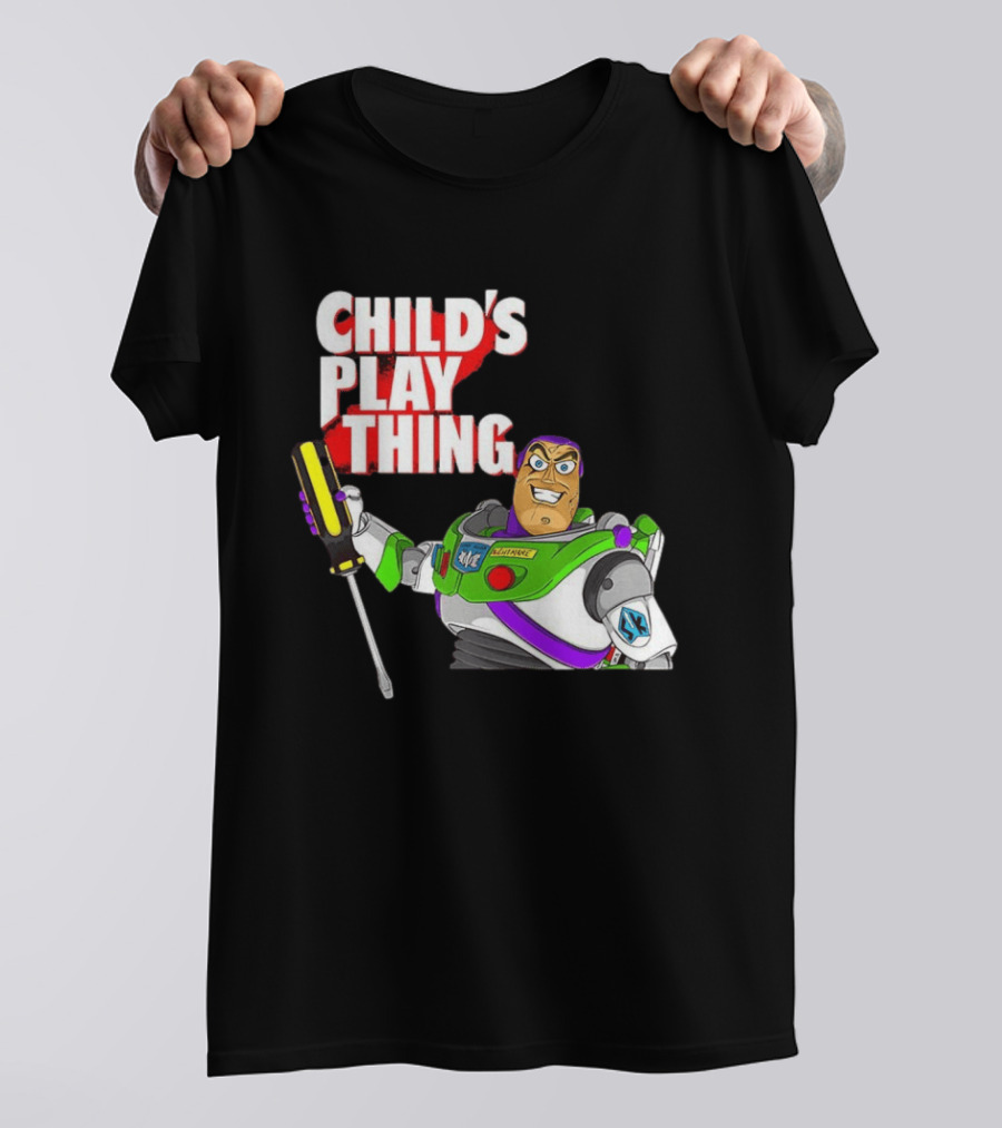 Child's Play Thing Buzz Lightyear Horror Crossover Toy Story T-Shirt