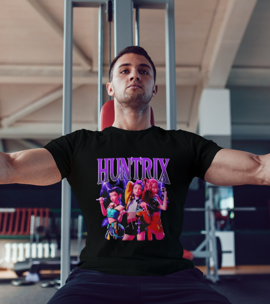 Huntrix Girls Trio Power Pose With Lightning Effect T-Shirt