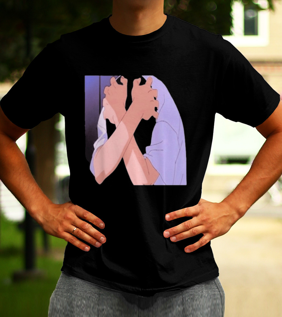 Ikari Shinji Sad Guy Clenched Hands Anime Scene T-Shirt