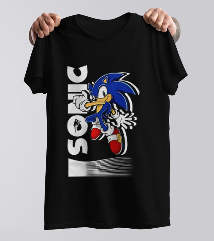 Sonic The Hedgehog New England Patriots Collaboration T-Shirt