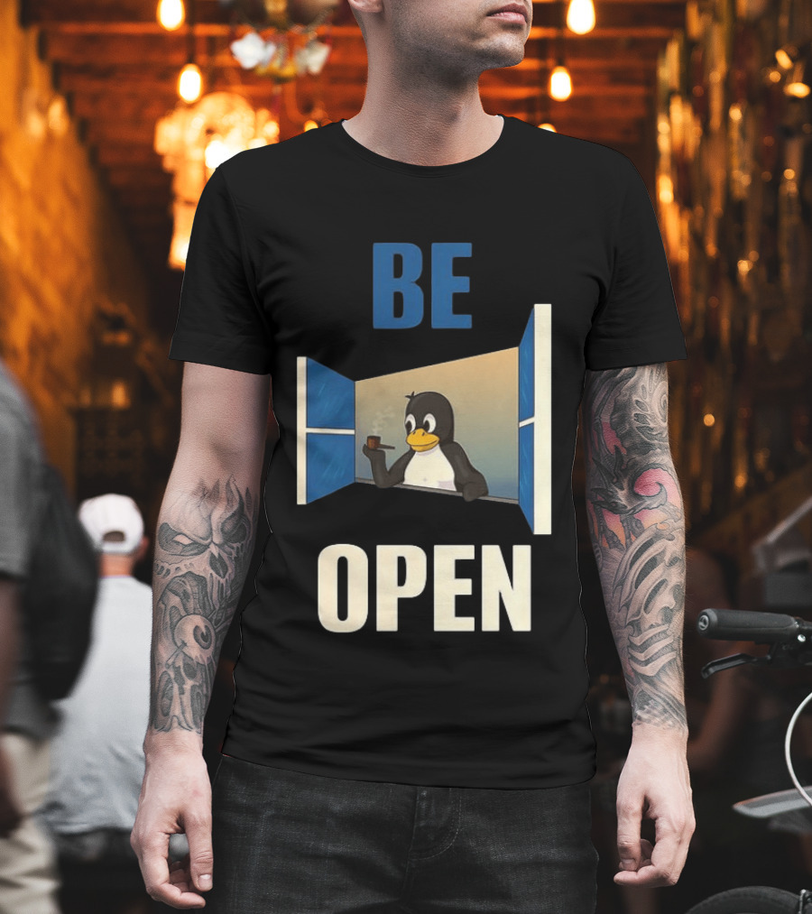 Penguin Be Open Smoking Pipe T-Shirt