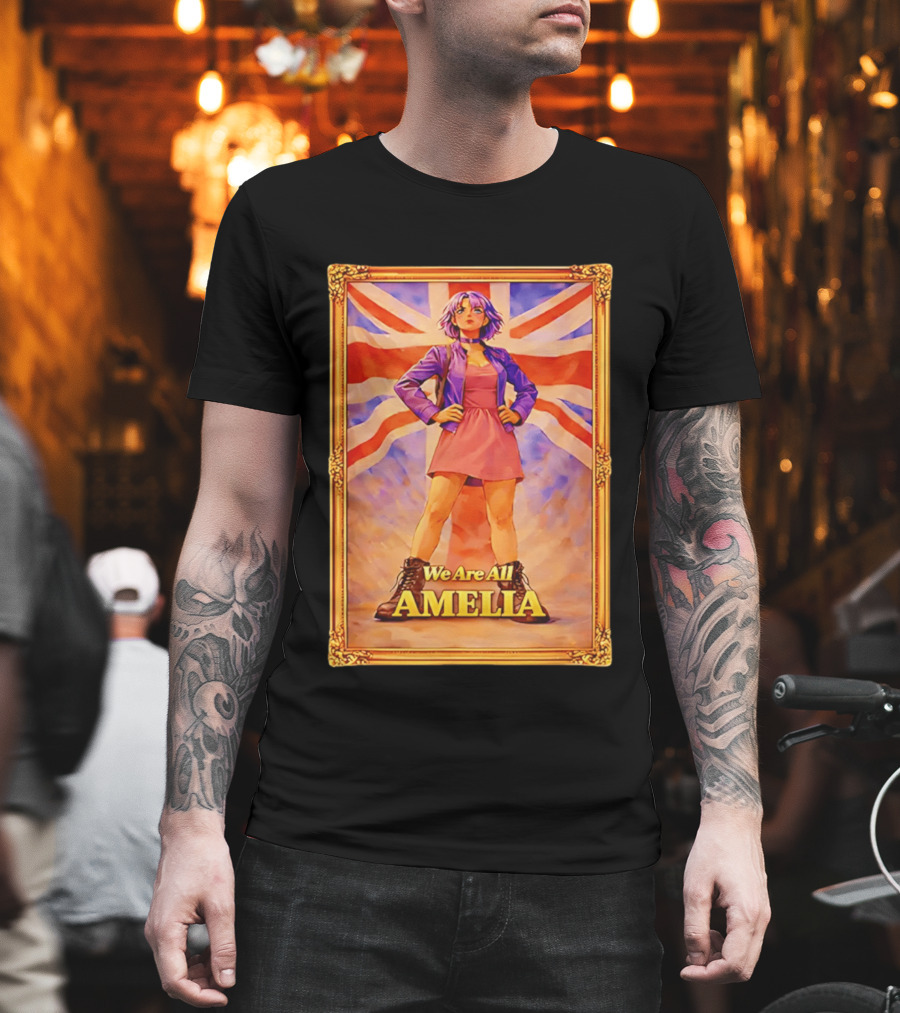 We Are All Amelia Union Jack British UK England Collection T-Shirt