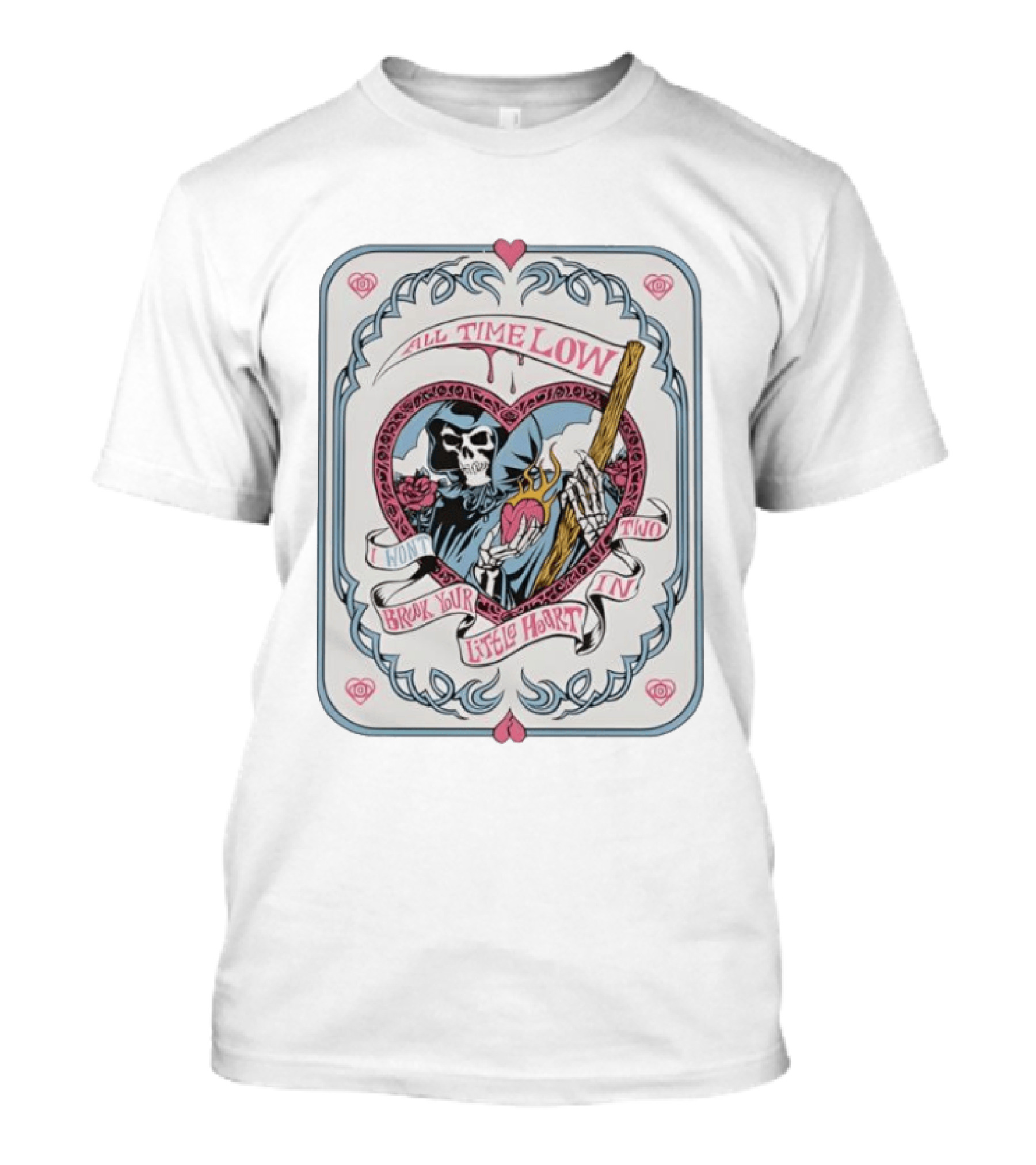 All Time Low Valentine 2026 I Won't Break Your Little Heart Skeleton Roses T-Shirt