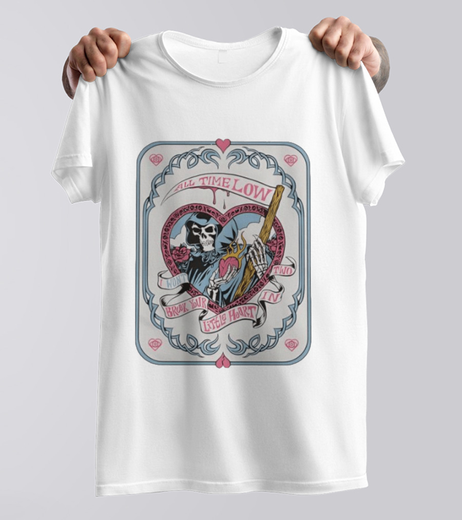 All Time Low Valentine 2026 I Won't Break Your Little Heart Skeleton Roses T-Shirt