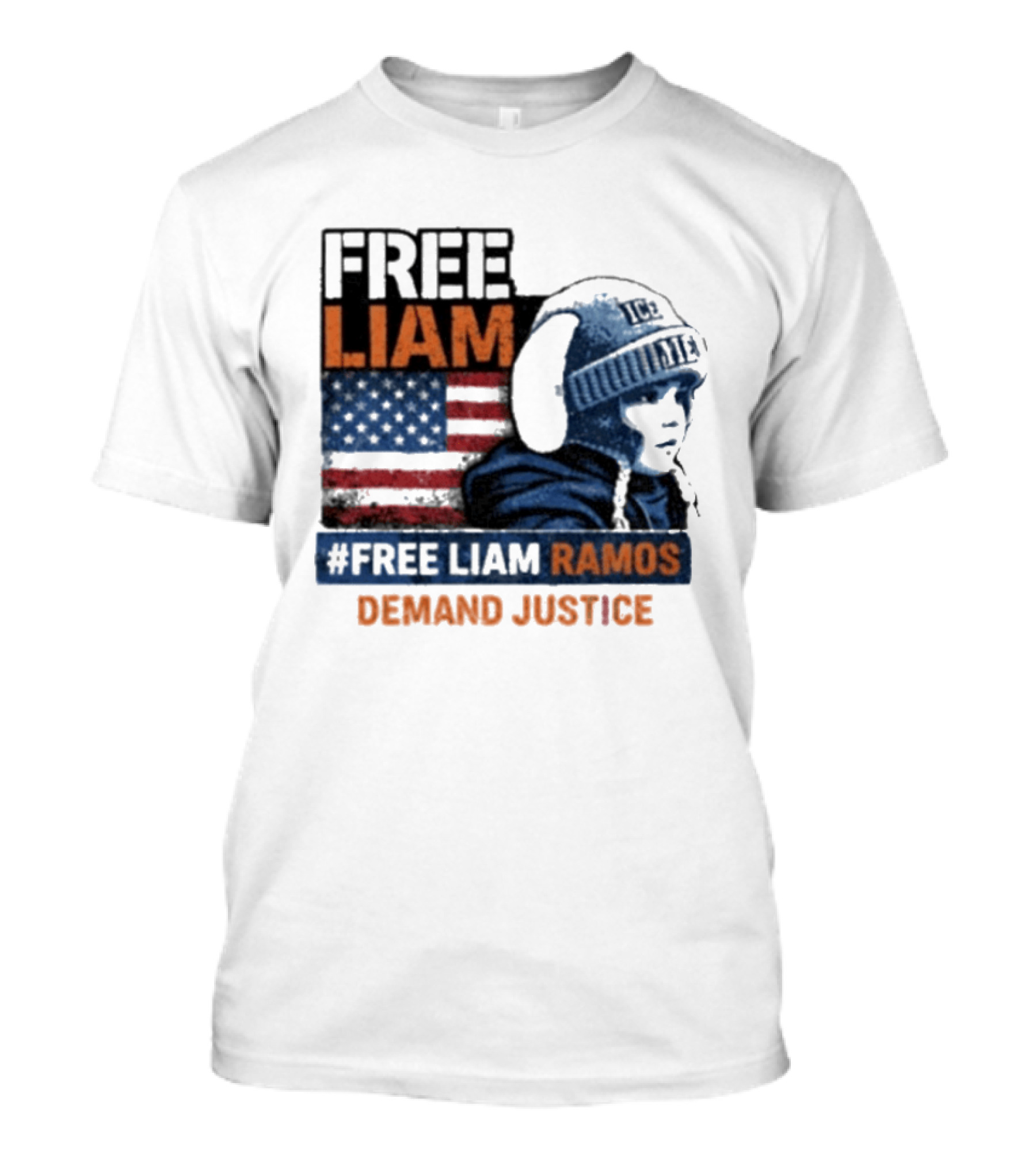 Free Liam Ramos Demand Justice American Flag Ice Hat T-Shirt