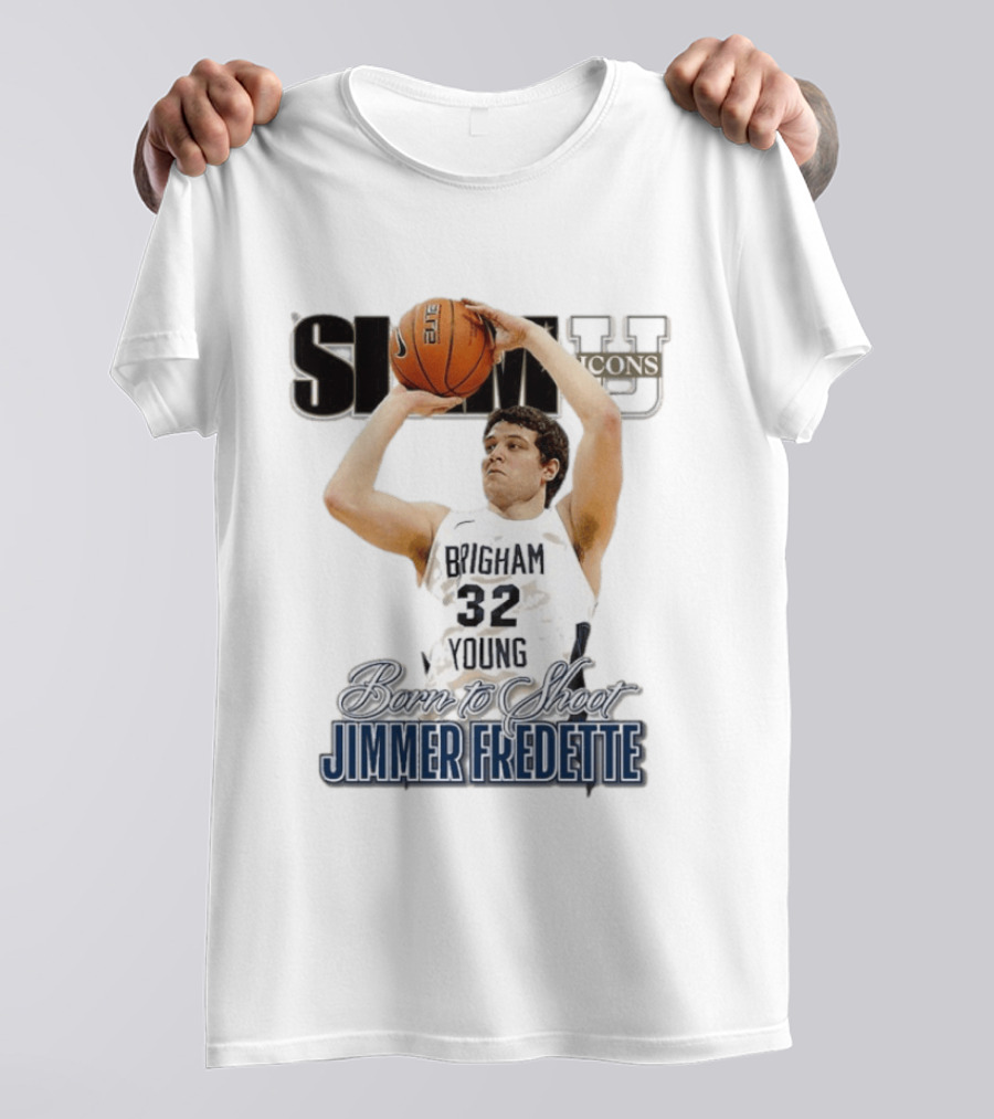 Slam U Icons Brigham Young 32 Born To Shoot Jimmer Fredette T-Shirt